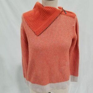 NWT 100% Cashmere Kinross  LUXE Zip Collar Sweater